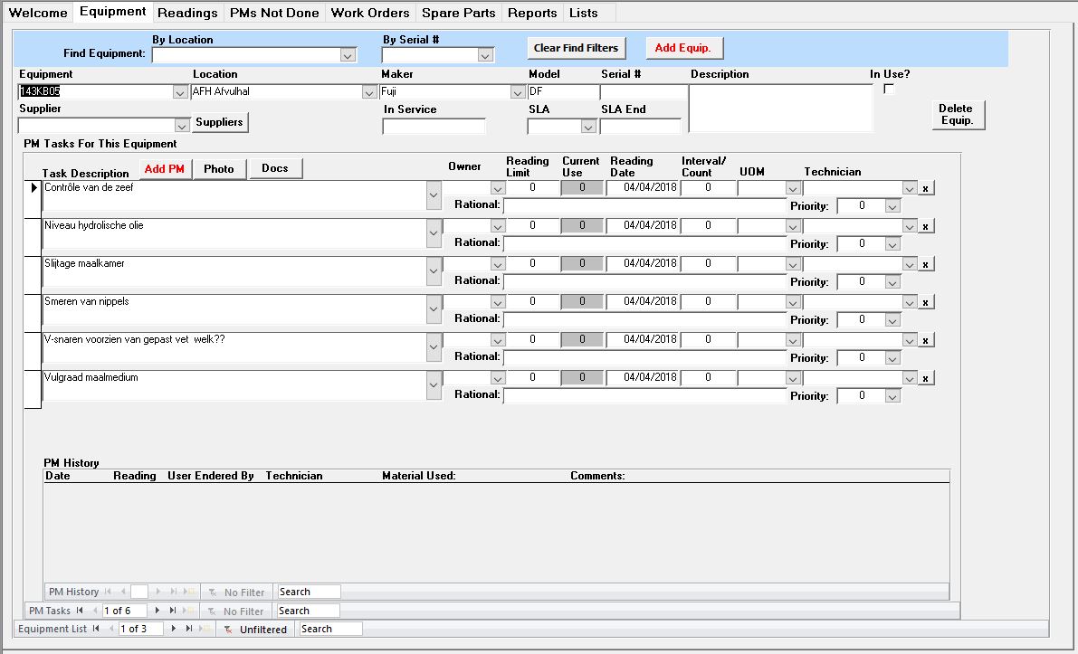 Preventive Maintenance Software Template Blue Claw Database Development